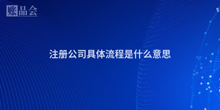 注册公司具体流程是什么意思