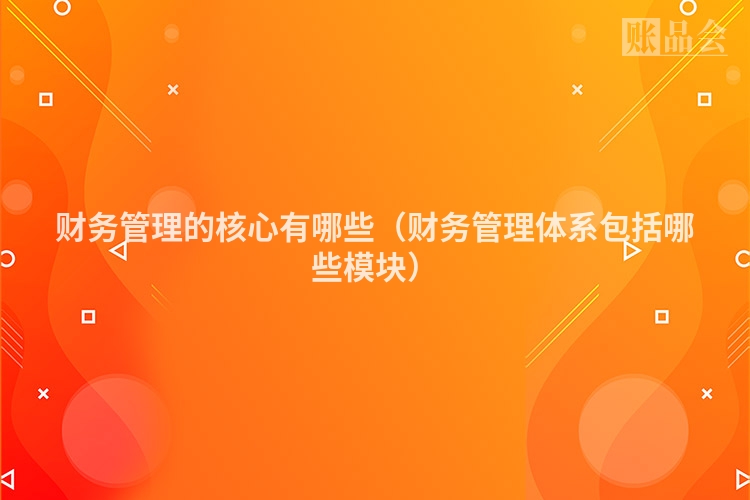 财务管理的核心有哪些（财务管理体系包括哪些模块）