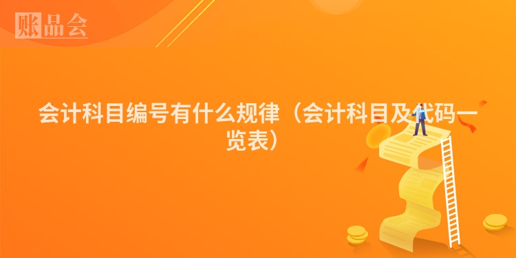 会计科目编号有什么规律（会计科目及代码一览表）