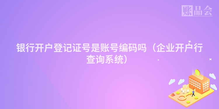 银行开户登记证号是账号编码吗（企业开户行查询系统）