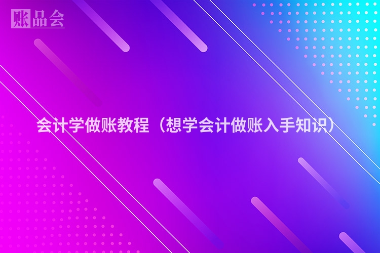会计学做账教程（想学会计做账入手知识）