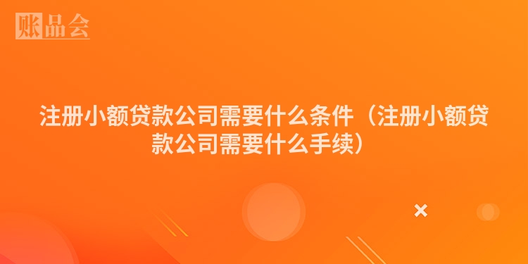 注册小额贷款公司需要什么条件（注册小额贷款公司需要什么手续）
