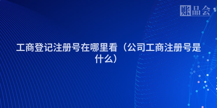 工商登记注册号在哪里看（公司工商注册号是什么）