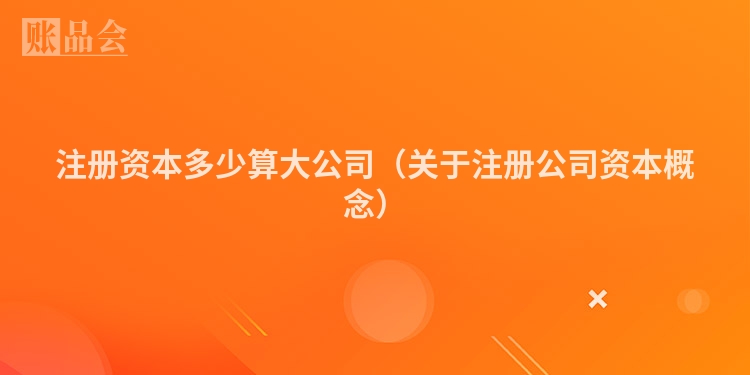 注册资本多少算大公司（关于注册公司资本概念）