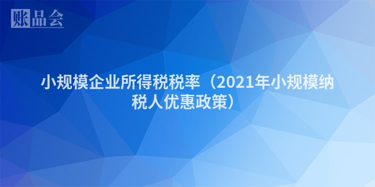小规模企业所得税税率（2021年小规模纳税人优惠政策）