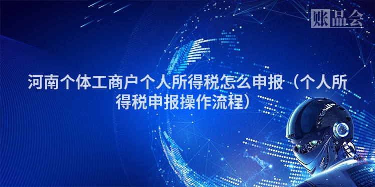 河南个体工商户个人所得税怎么申报（个人所得税申报操作流程）