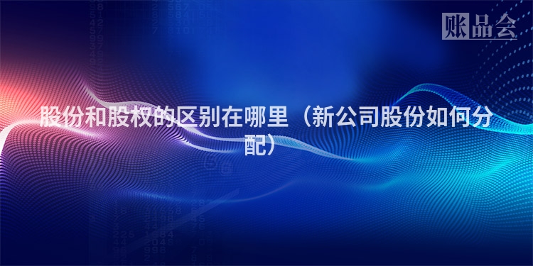 股份和股权的区别在哪里（新公司股份如何分配）
