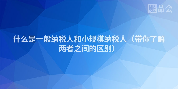 什么是一般纳税人和小规模纳税人（带你了解两者之间的区别）