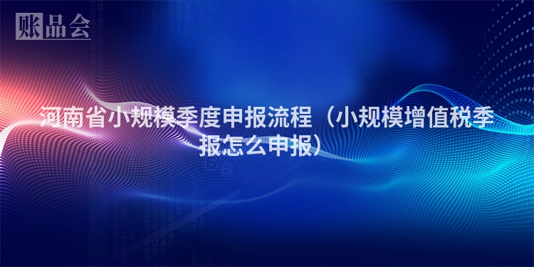 河南省小规模季度申报流程（小规模增值税季报怎么申报）