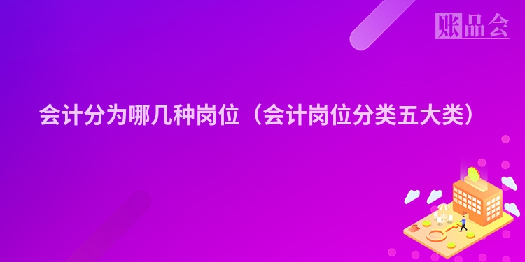 会计分为哪几种岗位（会计岗位分类五大类）