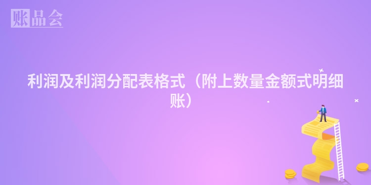 利润及利润分配表格式（附上数量金额式明细账）
