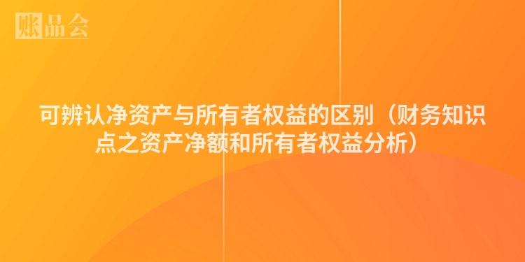 可辨认净资产与所有者权益的区别（财务知识点之资产净额和所有者权益分析）