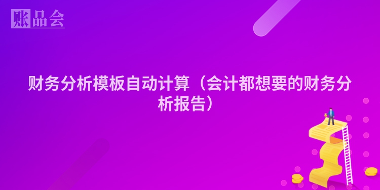 财务分析模板自动计算（会计都想要的财务分析报告）