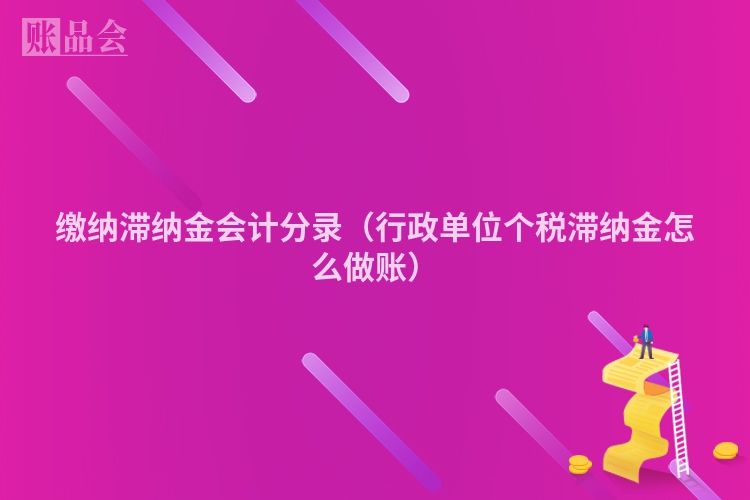 缴纳滞纳金会计分录（行政单位个税滞纳金怎么做账）