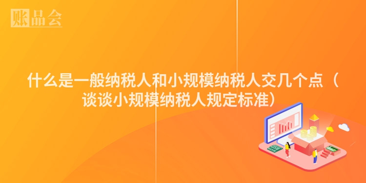 什么是一般纳税人和小规模纳税人交几个点（谈谈小规模纳税人规定标准）