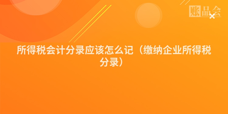 所得税会计分录应该怎么记（缴纳企业所得税分录）