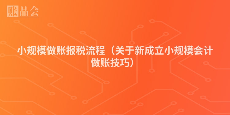小规模做账报税流程（关于新成立小规模会计做账技巧）