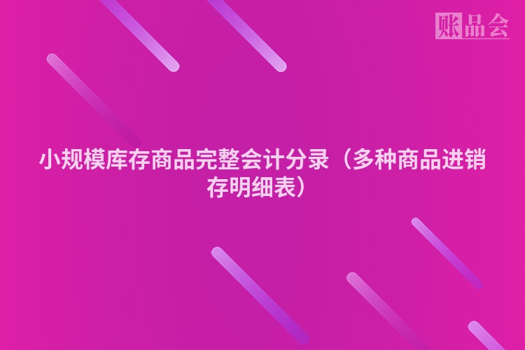 小规模库存商品完整会计分录（多种商品进销存明细表）