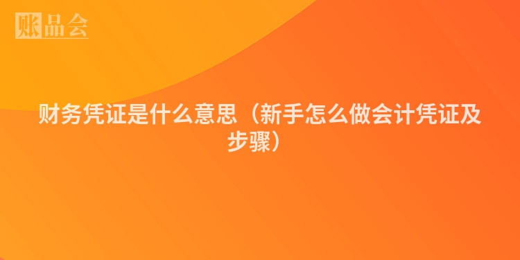 财务凭证是什么意思（新手怎么做会计凭证及步骤）