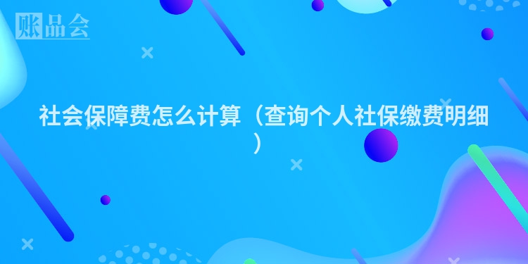 社会保障费怎么计算（查询个人社保缴费明细）