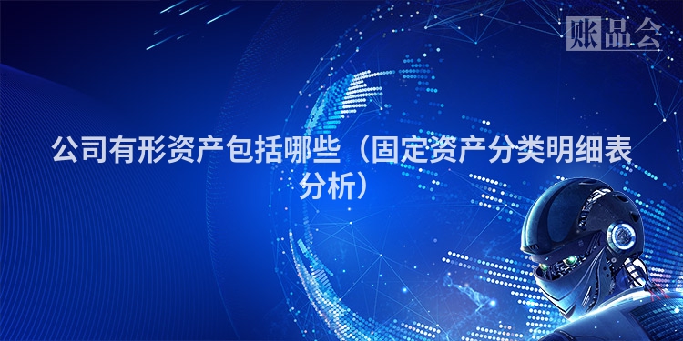公司有形资产包括哪些（固定资产分类明细表分析）