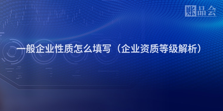 一般企业性质怎么填写（企业资质等级解析）