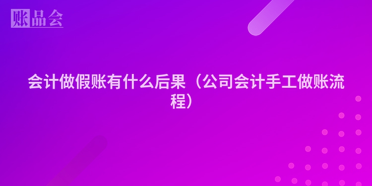 会计做假账有什么后果（公司会计手工做账流程）
