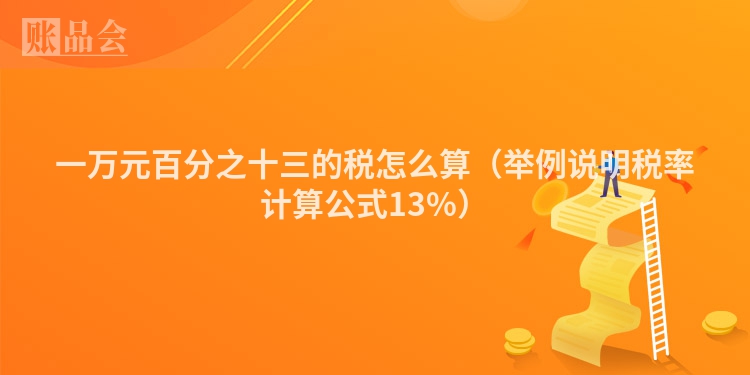 一万元百分之十三的税怎么算（举例说明税率计算公式13%）