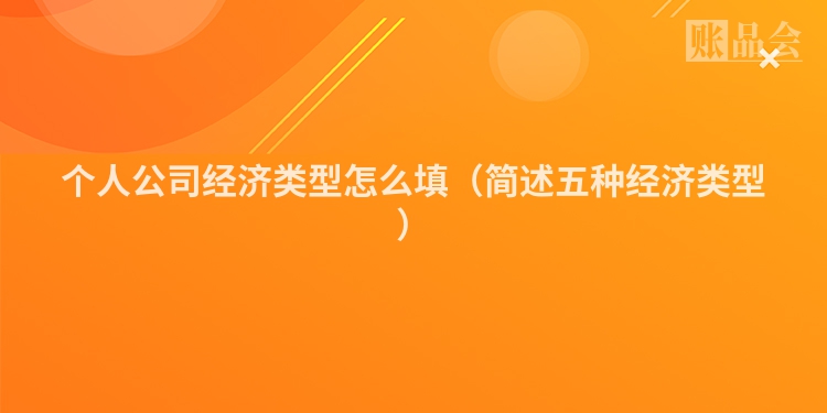 个人公司经济类型怎么填（简述五种经济类型）