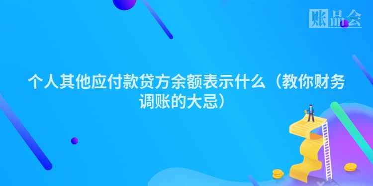 个人其他应付款贷方余额表示什么（教你财务调账的大忌）