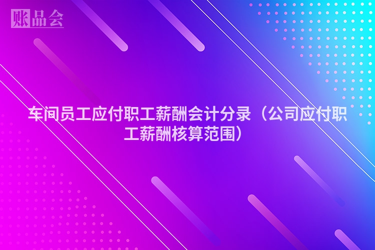车间员工应付职工薪酬会计分录（公司应付职工薪酬核算范围）
