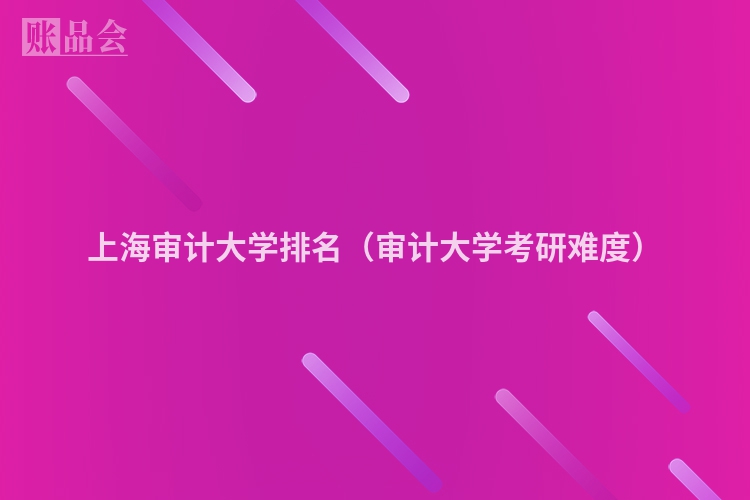 上海审计大学排名（审计大学考研难度）