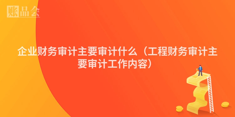 企业财务审计主要审计什么（工程财务审计主要审计工作内容）