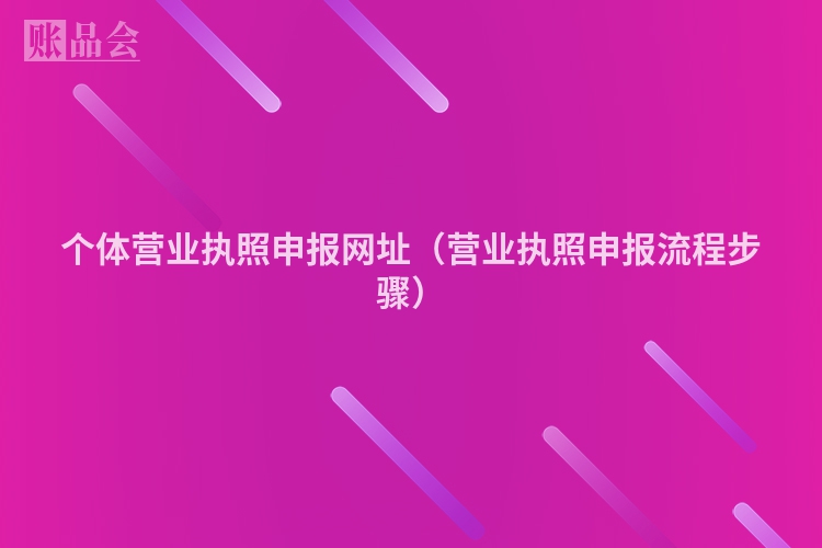个体营业执照申报网址（营业执照申报流程步骤）