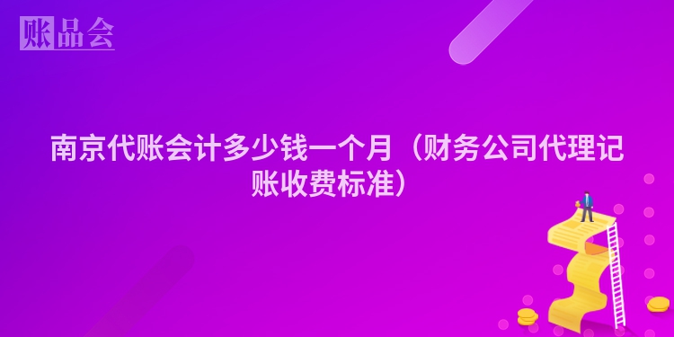 南京代账会计多少钱一个月（财务公司代理记账收费标准）