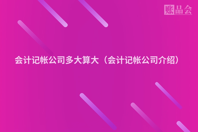会计记帐公司多大算大（会计记帐公司介绍）