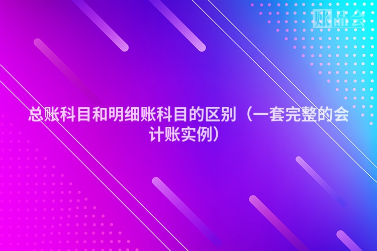 总账科目和明细账科目的区别（一套完整的会计账实例）