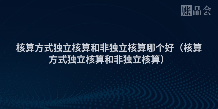核算方式独立核算和非独立核算哪个好（核算方式独立核算和非独立核算）
