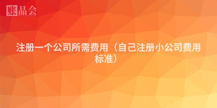 注册一个公司所需费用（自己注册小公司费用标准）