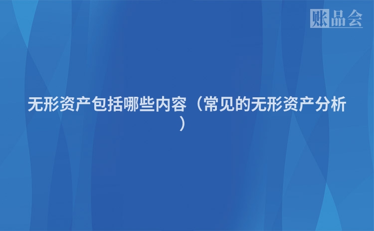 无形资产包括哪些内容（常见的无形资产分析）