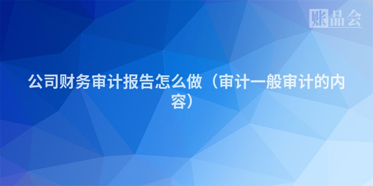 公司财务审计报告怎么做（审计一般审计的内容）