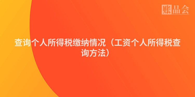 查询个人所得税缴纳情况（工资个人所得税查询方法）