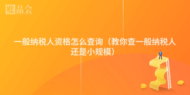 一般纳税人资格怎么查询（教你查一般纳税人还是小规模）