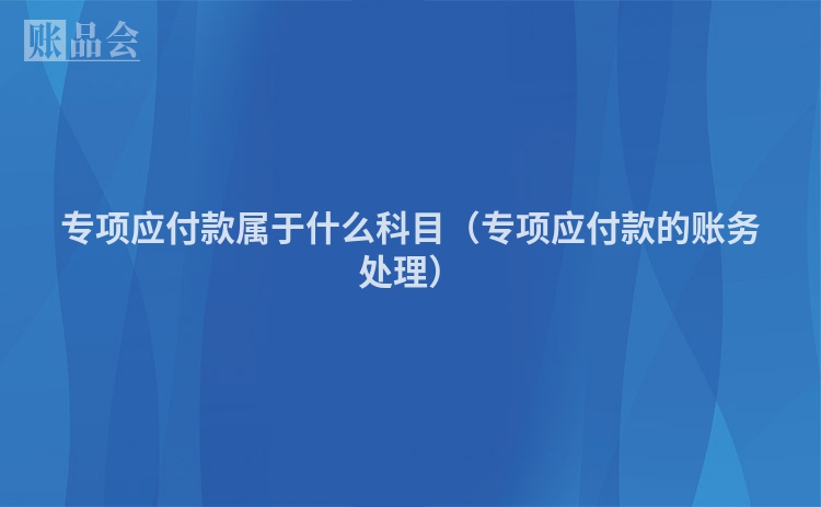 专项应付款属于什么科目（专项应付款的账务处理）