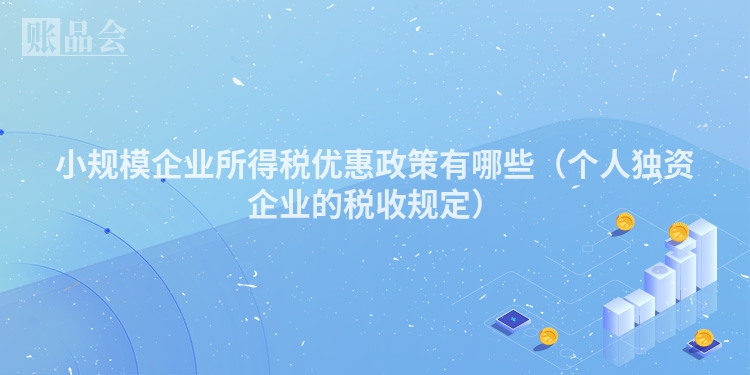 小规模企业所得税优惠政策有哪些（个人独资企业的税收规定）