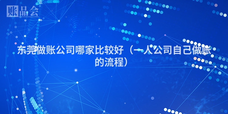 东莞做账公司哪家比较好（一人公司自己做账的流程）