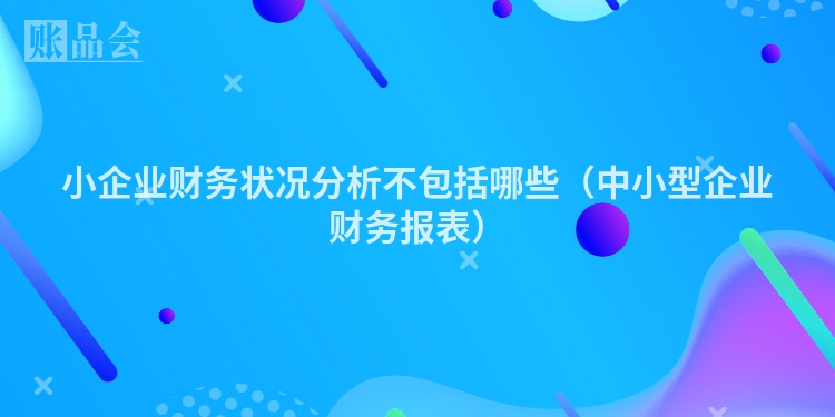 小企业财务状况分析不包括哪些（中小型企业财务报表）