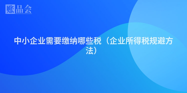 中小企业需要缴纳哪些税（企业所得税规避方法）