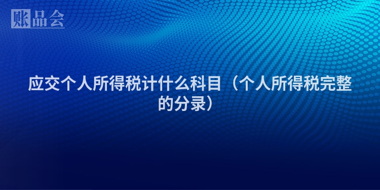 应交个人所得税计什么科目（个人所得税完整的分录）