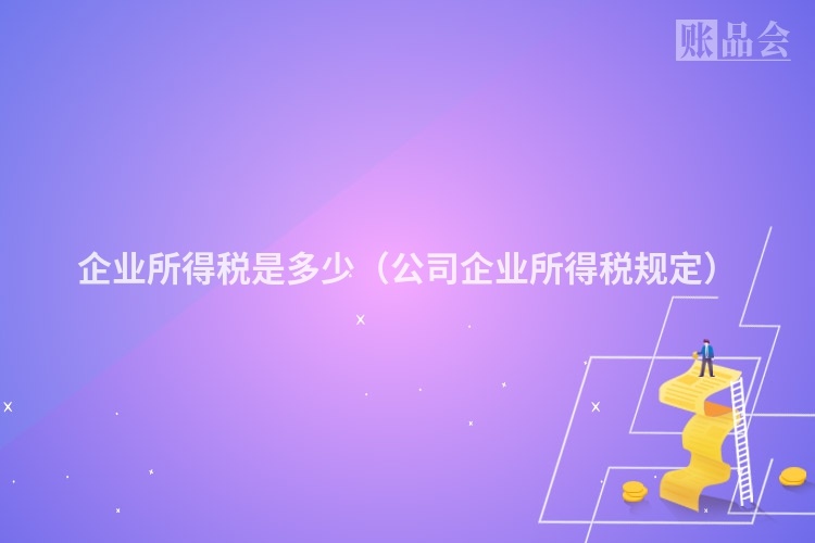 企业所得税是多少(公司企业所得税规定)